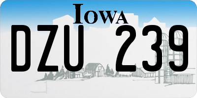 IA license plate DZU239