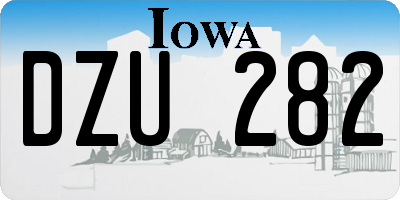 IA license plate DZU282