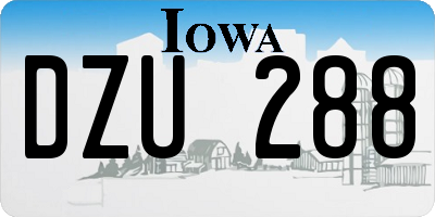 IA license plate DZU288