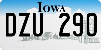 IA license plate DZU290