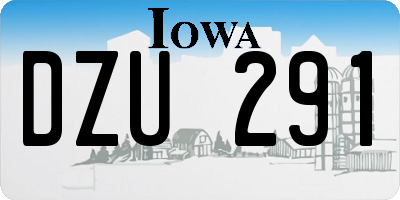 IA license plate DZU291