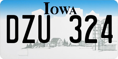 IA license plate DZU324