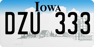 IA license plate DZU333