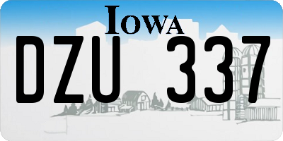 IA license plate DZU337