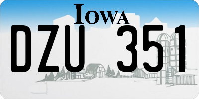 IA license plate DZU351