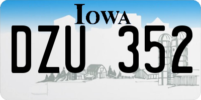 IA license plate DZU352