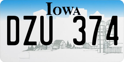 IA license plate DZU374
