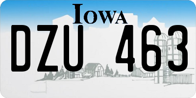 IA license plate DZU463