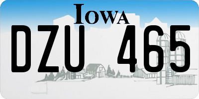 IA license plate DZU465