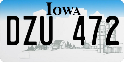 IA license plate DZU472