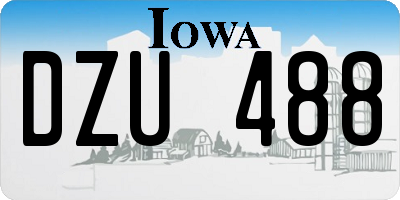 IA license plate DZU488