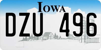 IA license plate DZU496