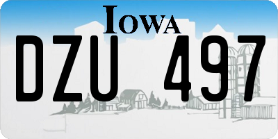 IA license plate DZU497