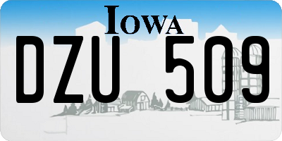 IA license plate DZU509