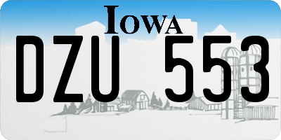 IA license plate DZU553