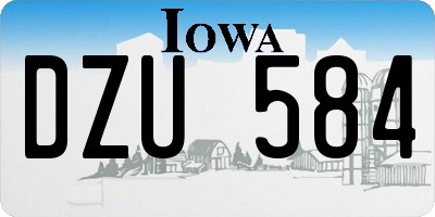 IA license plate DZU584