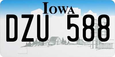 IA license plate DZU588