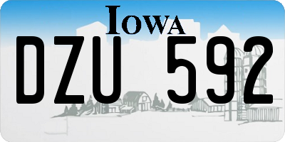 IA license plate DZU592