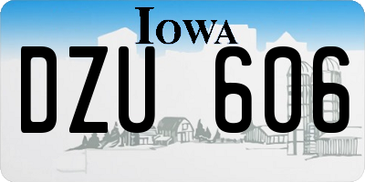 IA license plate DZU606