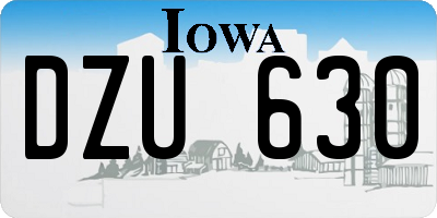IA license plate DZU630