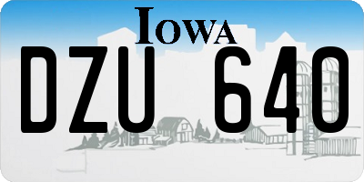 IA license plate DZU640