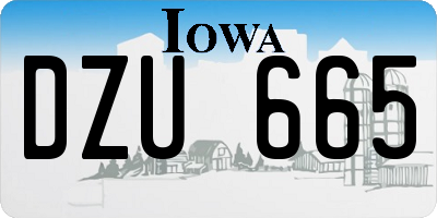 IA license plate DZU665