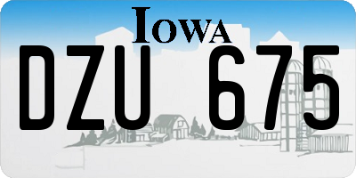 IA license plate DZU675