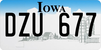 IA license plate DZU677