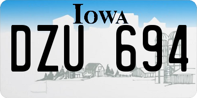 IA license plate DZU694