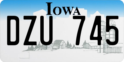 IA license plate DZU745