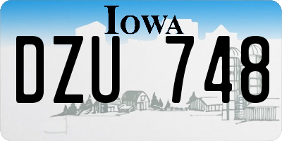 IA license plate DZU748