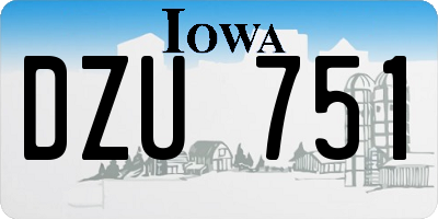 IA license plate DZU751
