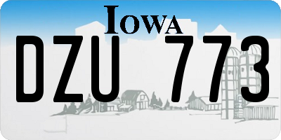 IA license plate DZU773