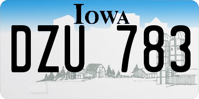 IA license plate DZU783