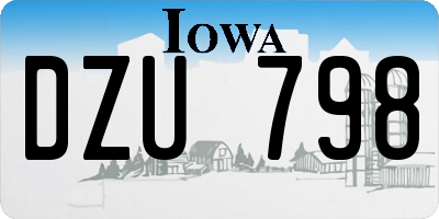 IA license plate DZU798