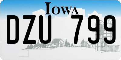 IA license plate DZU799