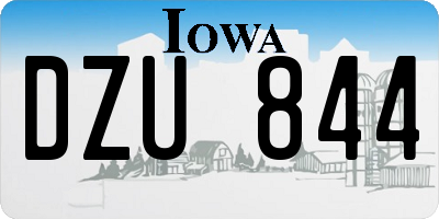 IA license plate DZU844