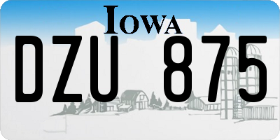 IA license plate DZU875