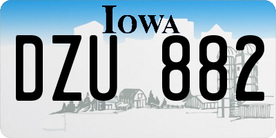 IA license plate DZU882