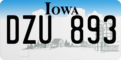 IA license plate DZU893