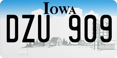 IA license plate DZU909