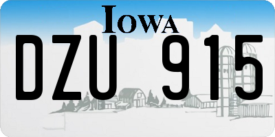 IA license plate DZU915