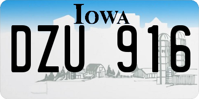 IA license plate DZU916
