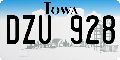 IA license plate DZU928