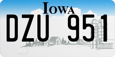 IA license plate DZU951