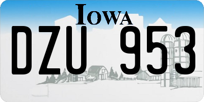 IA license plate DZU953