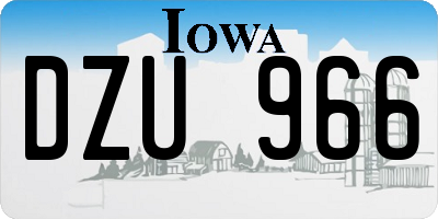 IA license plate DZU966