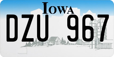 IA license plate DZU967