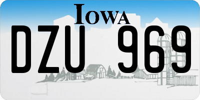 IA license plate DZU969