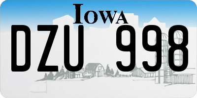 IA license plate DZU998